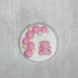 Αρωματικό θεματικό σαπουνάκι Αρκουδάκι με μπαλόνια ροζ σε βάση