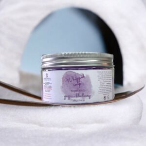 Whipped sugar scrub Grapes, πίλινγκ σώματος με ζάχαρη.