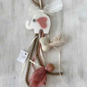 Κρεμαστή Μπομπονιέρα Βάπτισης Σαπούνι Ελεφαντάκι για κορίτσι