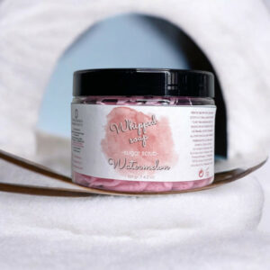 Whipped sugar scrub Watermelon, πίλινγκ σώματος με ζάχαρη.