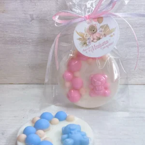 Αρωματικό θεματικό κέρασμα μαιευτηρίου Αρκουδάκι με μπαλόνια ευχαριστήριο