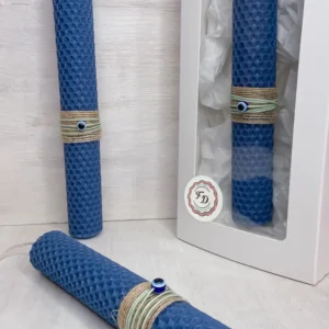 Μπλε Πασχαλινή Λαμπάδα από Φύλλα Κηρήθρας