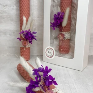 Ροζ Πασχαλινή Λαμπάδα από Φύλλα Κηρήθρας