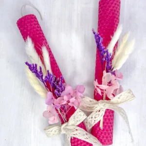 Φούξια Πασχαλινή Λαμπάδα από Φύλλα Κηρήθρας