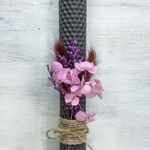 Γκρι Πασχαλινή Λαμπάδα από Φύλλα Κηρήθρας