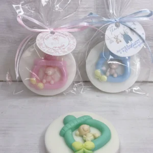 Αρωματικά σαπουνάκια κέρασμα μαιευτηρίου ευχαριστήριο Πιπίλα με αρκουδάκι