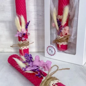 Φούξια Πασχαλινή Λαμπάδα από Φύλλα Κηρήθρας