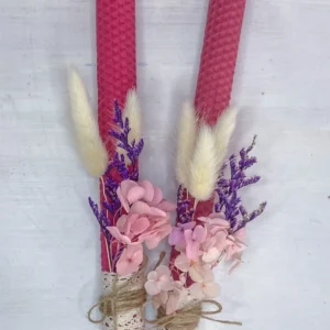 Φούξια Πασχαλινή Λαμπάδα από Φύλλα Κηρήθρας 30cm